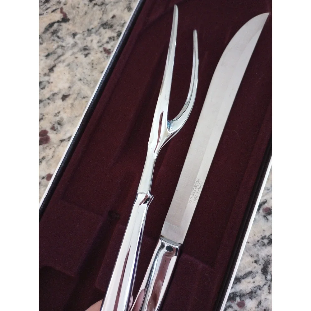 VTG Carvel Hall Stainless Steel 2 Piece Carving Set Knife and Fork Made in USA
